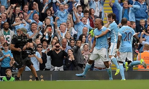 Vincent Kompany Celebrate Manchester City Goal Chelsea