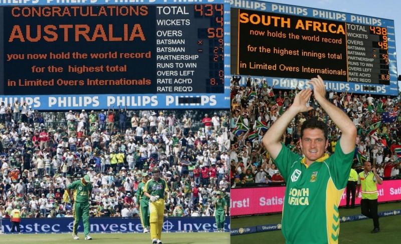 South Africa chased down the then world record score of 434