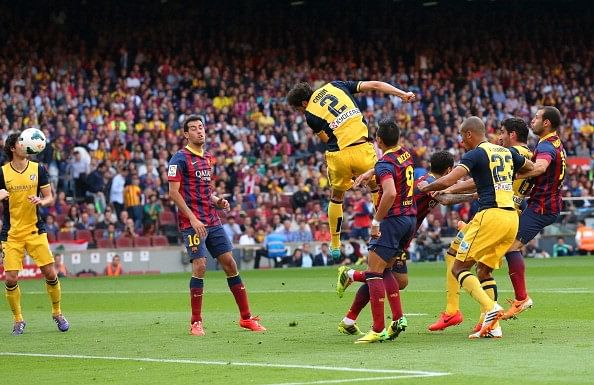 Diego Godin goal Barcelona Atletico Madrid