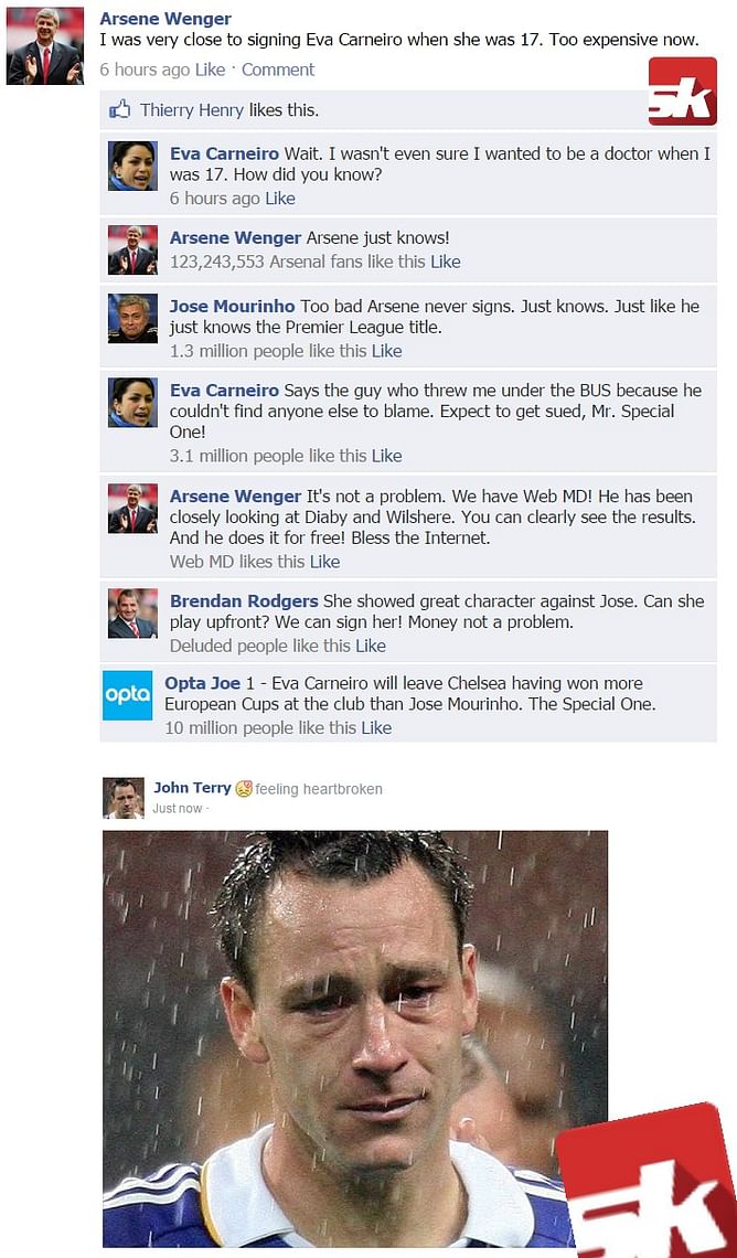Fake FB Wall: Wenger reveals that he wanted to sign Chelsea's Eva Carneiro when she was 17