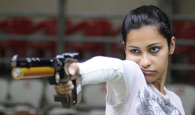 2015 Asian Airgun Championships: Heena Sidhu and Shweta Singh win the gold and silver medal in the 10m Air Pistol event