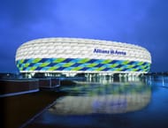 The Allianz Arena was lit green and turquoise during the Champions League final in 2012