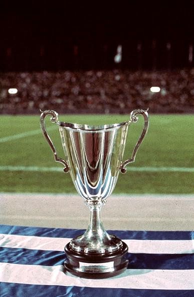 The European Cup Winners Cup on show before the 1971 final between Chelsea and Real Madrid
