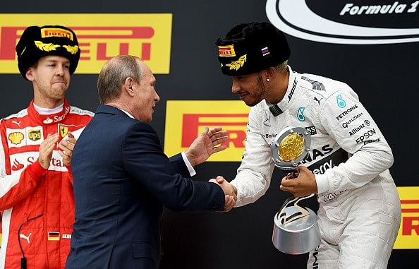 Russian GP: Lewis Hamilton wins, Force India's Perez on podium in third