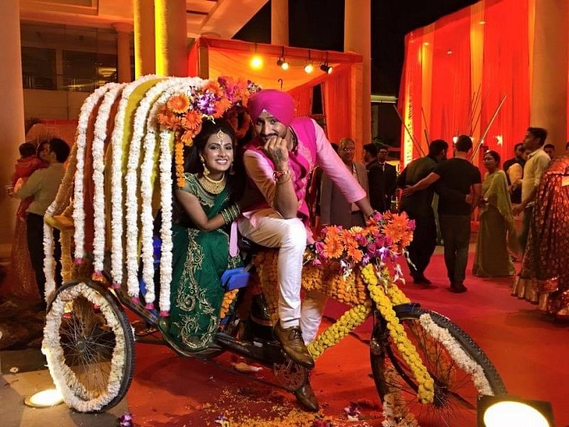 Best images from Harbhajan Singh-Geeta Basra's Mehandi & Sangeet ceremonies