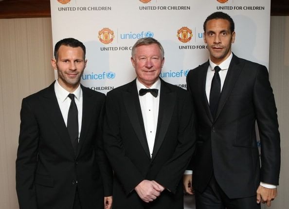 Rio Ferdinand Ryan Giggs Sir Alex Ferguson