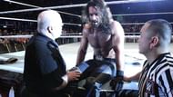 Seth Rollins, after being injured versus Kane