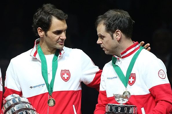 Severin Luthi Roger Federer Switzerland 2014 