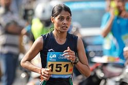 Lalita Babar sets a new national record in the Airtel Delhi Half Marathon