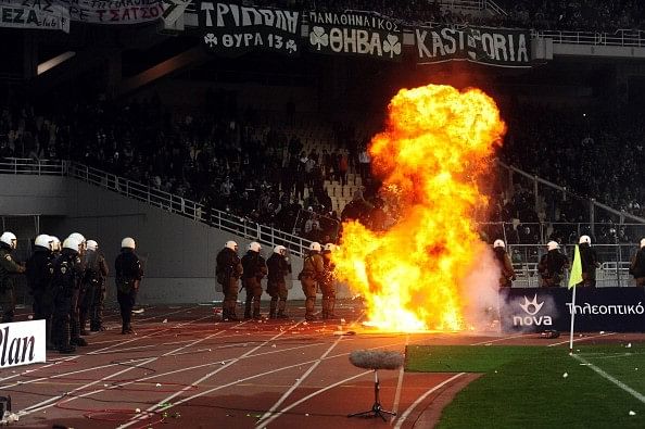 Petrol bomb Panathinaikos Olympiacos