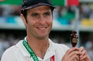 Michael Vaughan with the Urn after Englands historic 2005 Ashes victory