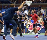 Novak Djokovic dance US Open Billie Jean King Tennis Stadium 2015