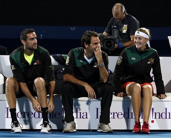 UAE Royals IPTL 2015 Marin Cilic Roger Federer Kristina Mladenovic
