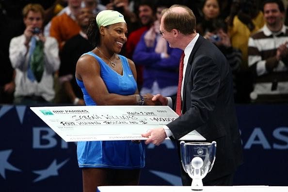 Serena Williams BNP Paribas Masters 2009 Venus Cheque
