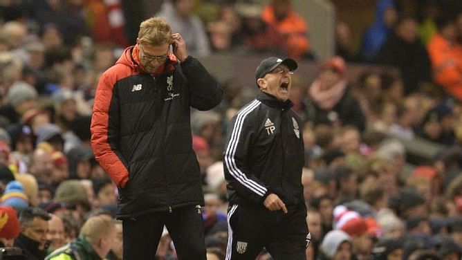 Liverpool's Jurgen Klopp is taunted by Tony Pulis