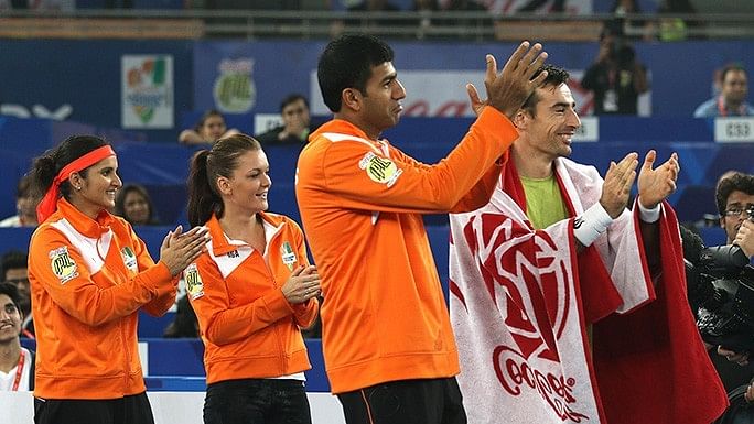 Indian Aces Fabrice Santoro Rohan Bopanna IPTL 2015 