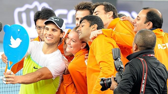 Indian Aces team Selfie IPTL 2015 Sania Bopanna Nadal Santoro Radwanska