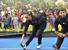 Neha Dhupia leads fitness session for Tata Steel Kolkata 25K
