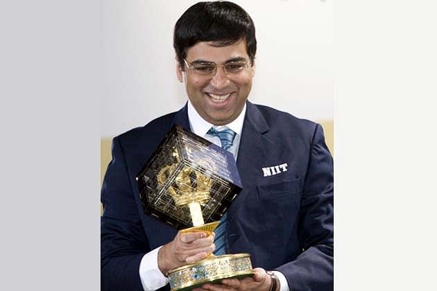 World champion Viswanathan Anand from India contemplates his next