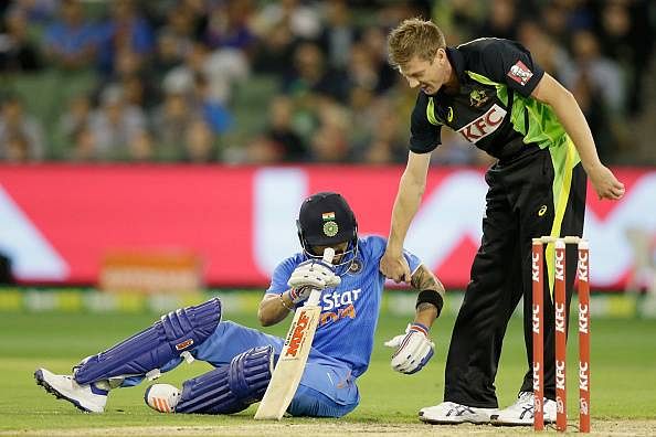 When James Faulkner showed a rare moment of sportsmanship towards Virat Kohli