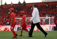 Amitabh Bachchan plays football with kids at the Mohammedan Sporting ground in Kolkata