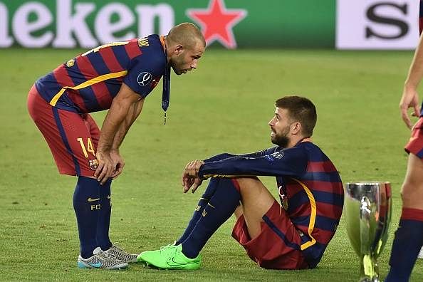 Pique trolls 'legend' Mascherano for not scoring for Barcelona