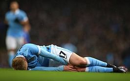 Manchester City midfielder Kevin De Bruyne sidelined for at least six weeks with knee injury