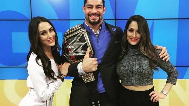 Photos and videos: Roman Reigns and the Bella Twins on ABC's Good Morning America