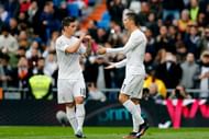 James Rodriguez with Christiano Ronaldo