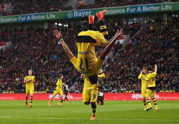 aubameyang celebration borussia dortmund