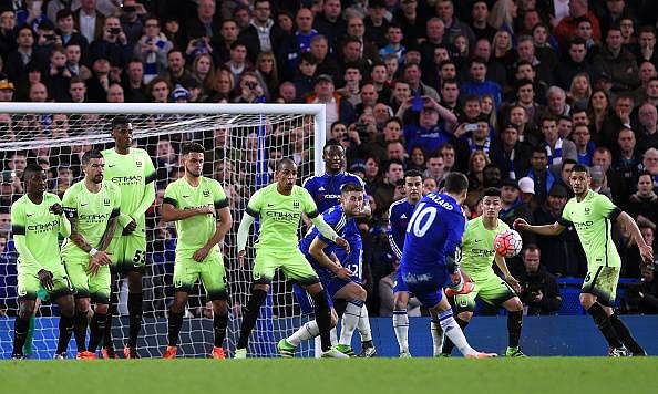 Eden Hazard goal FA Cup Chelsea Manchester City free kick