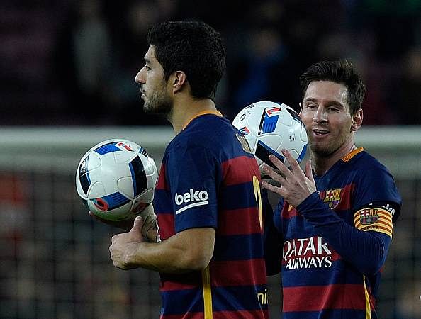 Lionel Messi 'refuses to accept match ball' and gives it to Luis Suarez instead