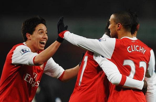 nasri and clichy at Arsenal