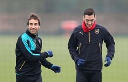 Arsenal's Flamini out of Everton game, Cazorla setback