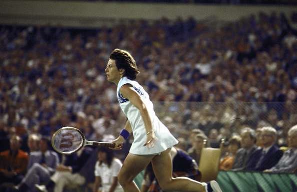 Billie Jean King playing the ‘Battle of the Sexes’ match back in 1973