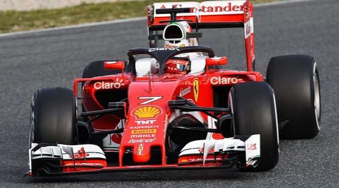Ferrari test halo head protection at Barcelona F1 test with Kimi Raikkonen