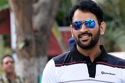 MS Dhoni plays a round of golf in Chandigarh ahead of crucial tie against Australia