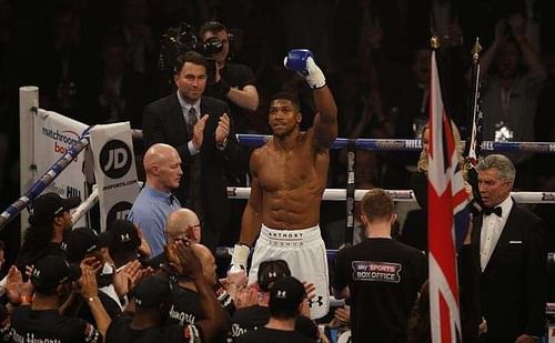 Boxing - Charles Martin v Anthony Joshua IBF Heavyweight Title - O2 Arena, London - 9/4/16 Anthony Joshua before the fight Action Images via Reuters / Peter Cziborra Livepic EDITORIAL USE ONLY.