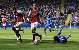 Leicester title challenge dented by West Ham after Vardy sees red