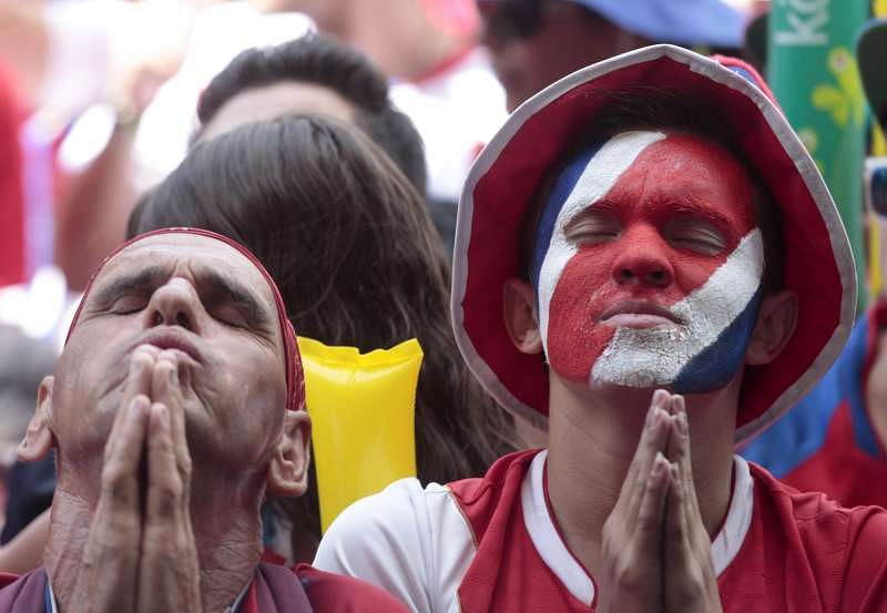 Football Fans praying Costa Rica World Cup