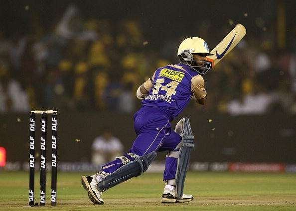 Swapnil Asnodkar in action for the Rajasthan Royals