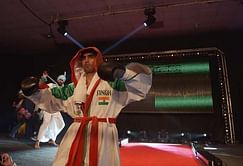 Vijender Singh and opponent Matiouze Royer clash at weigh-in