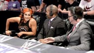 Look whoâs at commentary for this match â Becky Lynch, The Lass Kicker (Photo credits: WWE Network)