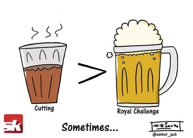 Comic: Sometimes.. Cutting is better than Royal Challenge!
