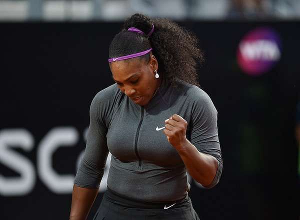Serena Williams in action at Rome on Tuesday