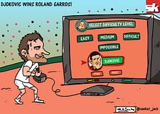 Comic: Novak Djokovic wins Career Slam at Roland Garros
