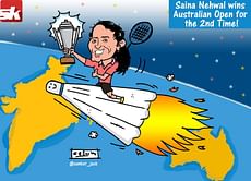 Comic: Saina Nehwal wins Australian Open for the 2nd time!