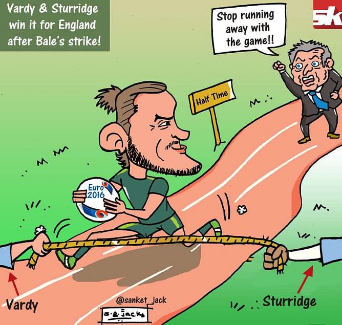 Comic: Jamie Vardy & Daniel Sturridge win it for England after Gareth Bale's strike