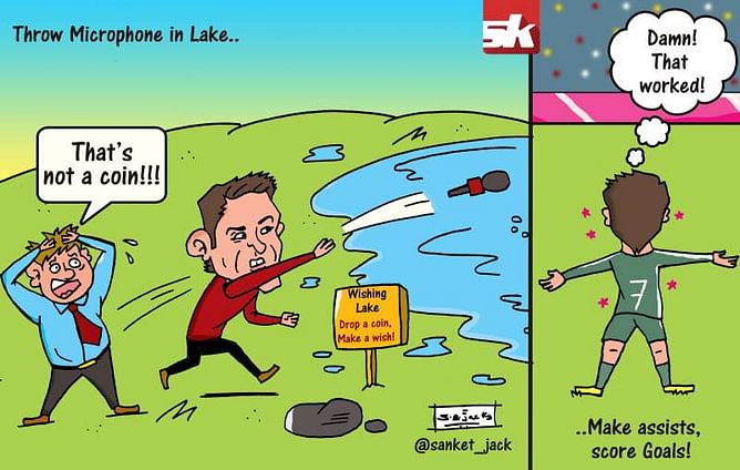 Comic: Ronaldo throws mic in the lake!