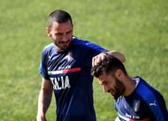 Leonardo Bonucci and Antonio Candreva